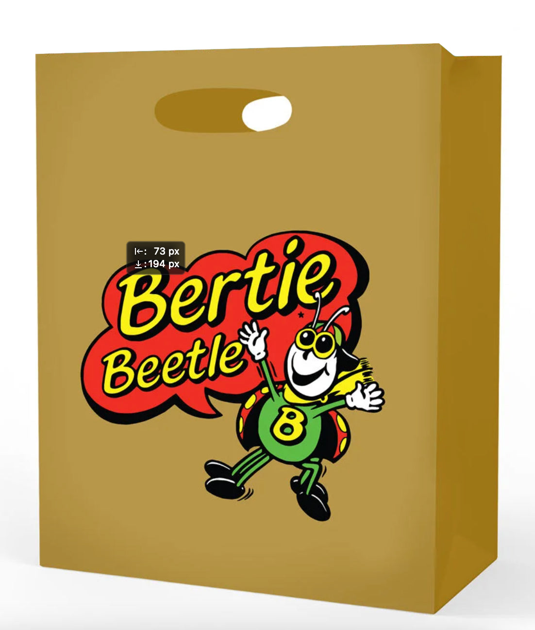 Bertie Beetle Gold Paper Bags (Small) | 250 units